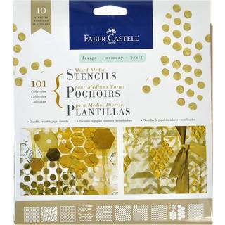 Faber -Castell Mixed Media Paper Stencils - 101 Collection - 10 Genanvendelige grafiske stencils