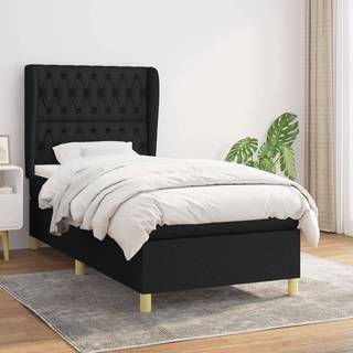 kontinentalseng med madras 90x200 cm stof sort