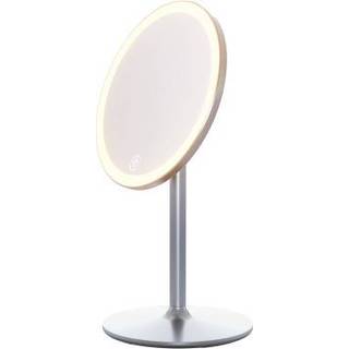 Dansani Handy makeupspejl på fod med 5 x forstørrelse, med lysstyring, USB, Ø180 mm Alu look