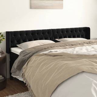 sengegavl med kanter 183x16x78/88 cm fløjl sort