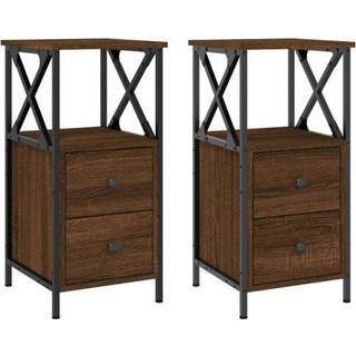 Sengebord 34X35,5X70 Cm Konstrueret Træ - 2 / Brun eg