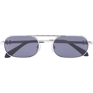 Off-White Unisex OERI072 Baltimore 7207 Silver dark grey Solbriller Metal Sølv Grå Rund Normal