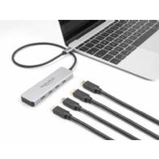 DeLOCK - Hub - 10 Gbps with 35 cm Connection Cable - 4 Ports USB hub - 4 ports - Grå