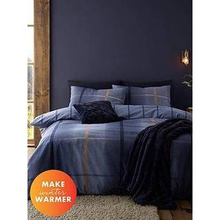 Catherine Lansfield Catherine Lansfield Purple Brushed 100% Cotton Melrose Tweed Check Duvet Cover Set