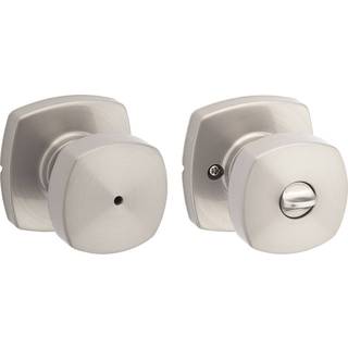Kwikset Arroyo Knob Interior Privacy Door Knob med l?sed?r h?ndtag til badev?relse og sovev?relse satin nikkel n?glefri omdrejning l?se doorknob