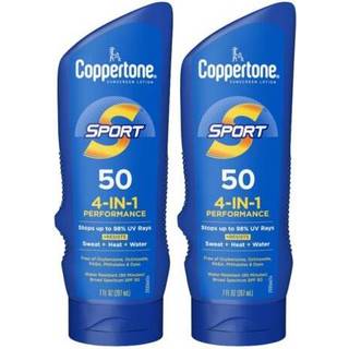 Coppertone Sport Solcreme SPF 50 Lotion Vandbestandig Bred Spectrum Bulk Sunscreen Pack 7 fl oz flaskepakke p? 2