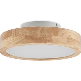 Lindby LED-loftlampe Lanira, Ø 30 cm, træ, fjernbetjening, CCT