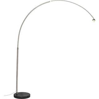 Moderne bue-lampe stål med marmorbase - XXL