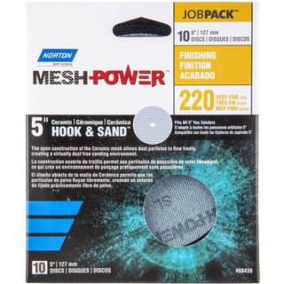 1024380 SAND DISK Keramisk 220grt Norton Meshpower 5 in. Keramisk kroge og loop mesh Sanding Disc 220 Grit Meget fint (pakke p? 1)