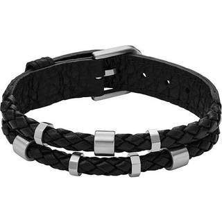 Fossil Jewelry sort læderarmbånd