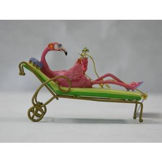 Cape Shore Flamingo Beach Lounging Island Christmas Tree Ornament Resin
