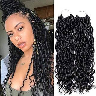 6stk/parti gudinde Locs h?klet h?r 14 tommer b?lget kr?llet faux locs h?klet fletninger gudinde fletninger h?klet h?r gudinde kr?llet faux locs h