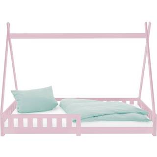 BedTipi pink udfaldssikring træseng hus seng fyrretræ 200x90cm