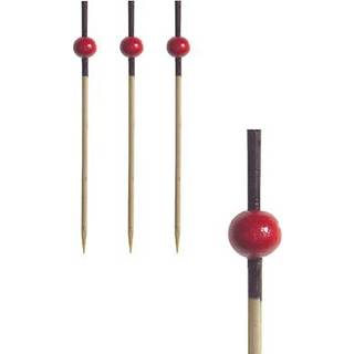 250 stk Cocktailpinde Fingerfood Picks "Red Pearl" 7 cm