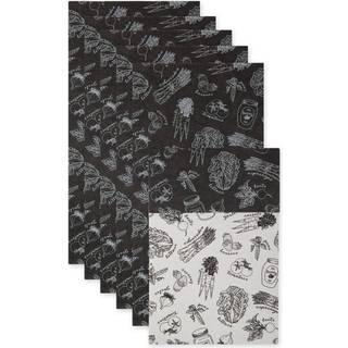 Sort marked print køleskab foring sæt/6