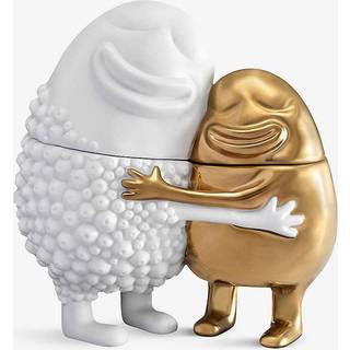 L'Objet Decorative Objects - 'Haas Huggers' box in white and gold porcelain