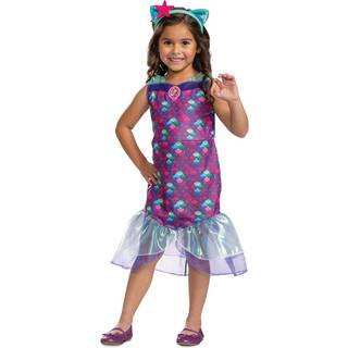 Mercat Costume Official Gabby's Dollhouse Classic Headpiece og kostume til børnestørrelse (2T)
