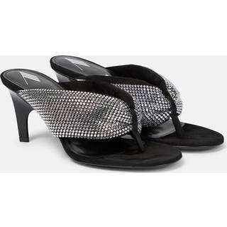 The Attico Rem satin crystal-embellished thong sandals - multicoloured - EU 37