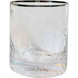 DG Fyrfadsstage m. Harlekin Mønster - Klar glas - 7x8 cm.