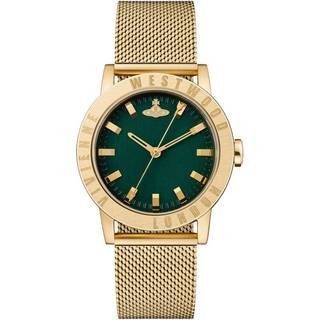 Vivienne Westwood Warwick Mesh Quartz Movement Green Dial Gold-plated Stainless Steel Bracelet Ladies Watch VV213GRGDMH