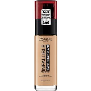L'Oreal Paris Makeup Ufejlbarlig Op til 24 Hour Fresh Wear Lightweight Foundation Radiant Honey 1 Fl Oz.