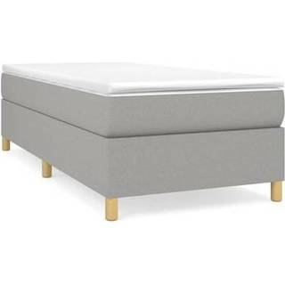 sengeramme uden madras 90x190 cm stof cremefarvet