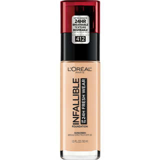 L'Oreal Paris Makeup Ufejlbarlig Op til 32 timers Fresh Wear Lightwear Foundation 412 Warm Ivory 1 Fl Oz Emballage kan variere