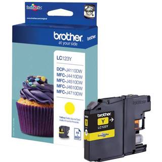 Brother LC123Y Gul Blækpatron, 600 sider