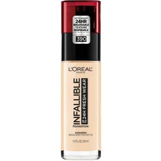 L'Oreal Paris Makeup Infallible op til 32 timers frisk slid letv?gtsfundament 390 Snow 1 fl oz emballage kan variere
