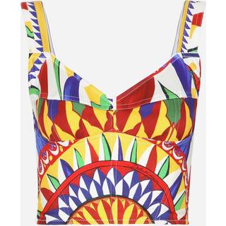 Dolce&Gabbana Printed silk-blend bustier top - multicoloured - XXS