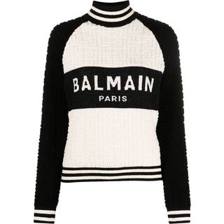 Balmain Monogram jacquard wool and cotton-blend sweater - multicoloured - M