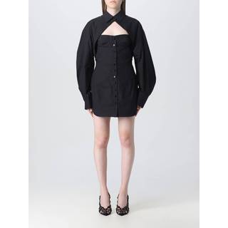 The Attico Cutout cotton-blend minidress - black - XXXS