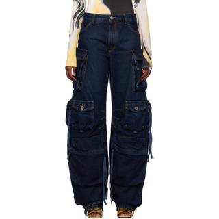 The Attico Fern denim cargo pants - blue - 26