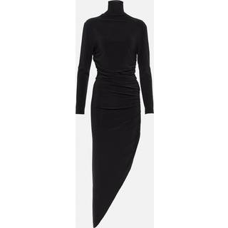 Norma Kamali Turtleneck draped jersey maxi dress - black - XL