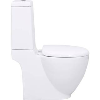 keramisk toilet afløb i bunden rund hvid