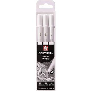 Gelly Roll Basic 3-Pak - White Fine, medium, bold