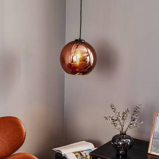Hængelampe Polaris, spejlet glas, kobber