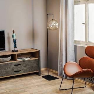 Gulvlampe Monaco med skærm i glas