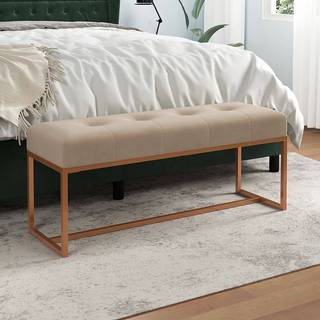 sengebænk 110x36x45 cm velour beige