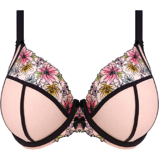Elomi Carrie Underwire Plunge Bra - Black/Pink - J 90