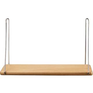 FDB Møbler B145 Hylde m/ børstet rustfri stål beslag 20 x 45 cm Eg