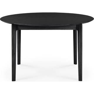 Ethnicraft Bok Spisebord Rund Forlængbar Ø129 Cm Black Oak - Spisebord & Barbord Massiv Eg Sort Eg - 51528
