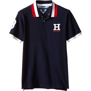 Tommy Hilfiger drenges kortærmet polo-skjorte med mat finish - grå meleret, ekstra stor