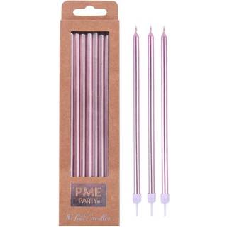 Metallic Rosa Kagelys, 16 stk. inkl. holdere - PME