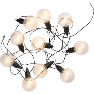 Ude/inde lyskæde m/10 store LED-pære, batteri