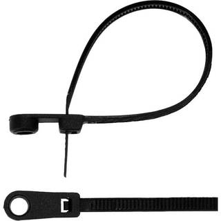 Kabelstrip med hul, 3.6 mm x 145 mm, 20-pak, sort