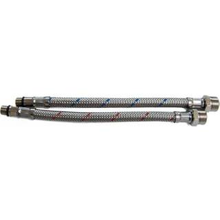 Flexslange / tilslutningsslange til blander Barka, 0.21 meter, 3/8" G (BSP), Ø8 mm forkromet messing, blå