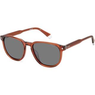 Polaroid PLD 4117/G/S/X Asian Fit Polarized 2LF/M9 55 Solbriller Mænd Brun - Transparent Brick Brown - 55mm