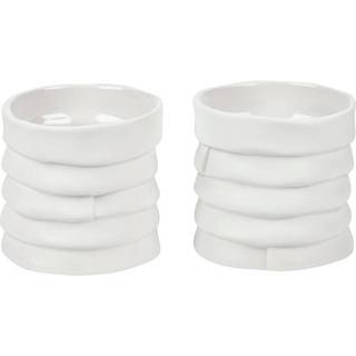Mette Ditmer Ribbon Fyrfadsstage 2-pak Offwhite - Lysestager Porcelæn Off-White - RIBTEA43