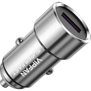 Oplader til bil - Sølv, USB, 5A, Vipfan C07